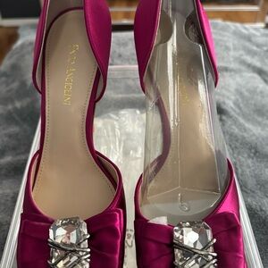 Women's Pink Satin Heels